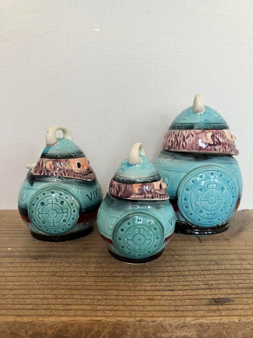 Seven CHINA Buffet Showa Retro Canister 3-Piece Set