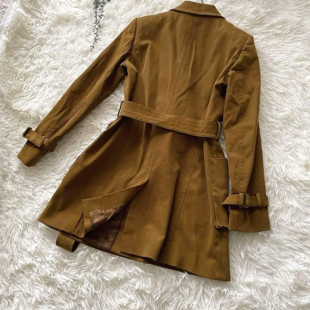 Brooks Brothers Women M Dark Brown Trench Coat M Women'S All Over Lining Pattern