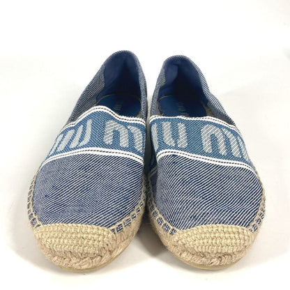 MIUMIU logo Shoes Slip-on Flats Espadrille cotton blue/White