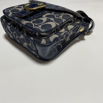 Coach Bleeker Legacy Denim Flap Bag Navy Denim Shoulder Bag Authentic