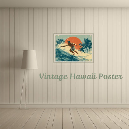 Retro Surf Spirit Hawaiian Art Wall Hanging Interior Limited Edition