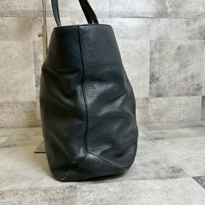 FARO Leather Tote Bag Large Capacity Black Italy Made Men Vintage