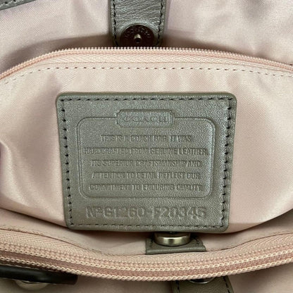 COACH Ashley Croc Embossed Leather Tote Bag Silver Y2K Rare