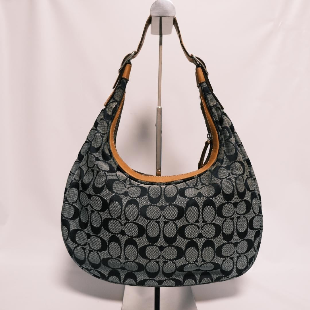Coach Signature Denim Hobo Shoulder Bag Vintage Authentic Rare Item