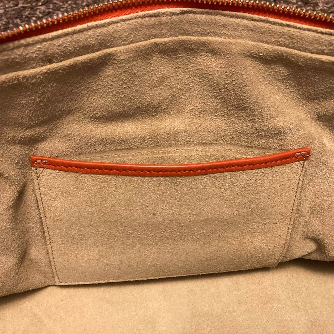 Anya Hindmarch Handbag Dome Total Pattern Canvas Leather Orange