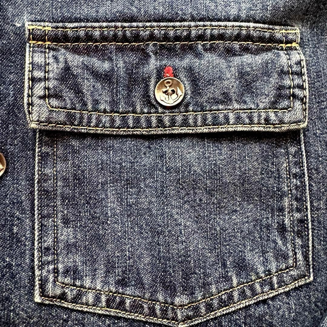 Auth SAMURAI JEANS Denim Shirt Jacket L Made in Japan Indigo Chore Coat Rare