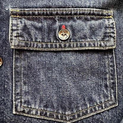 Auth SAMURAI JEANS Denim Shirt Jacket L Made in Japan Indigo Chore Coat Rare