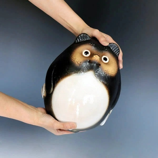 Shigaraki Ware Maru Nagomi Tanuki Statue Pottery Lucky Charm Japan NEW