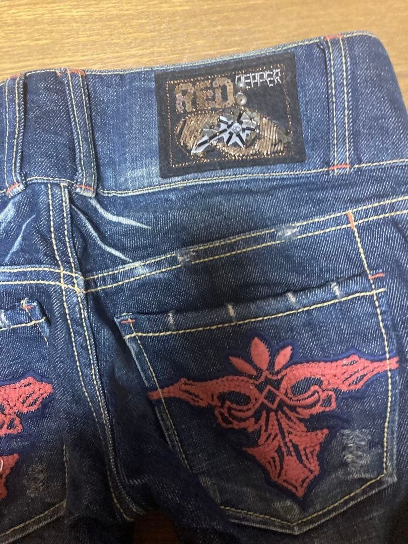 RED EYE Bootcut Denim Dark Blue Embroidery