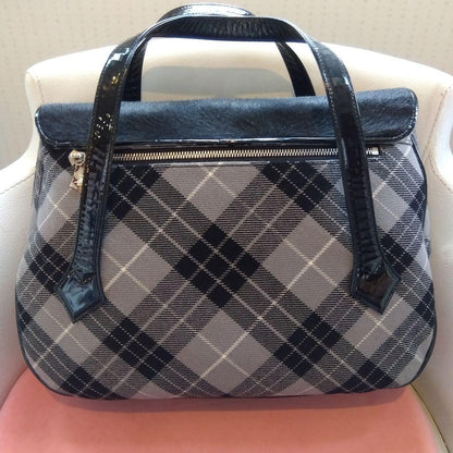 Vivienne Westwood Plaid Shoulder Bag Horsehide Leather Fringe Charm #EK ZEA
