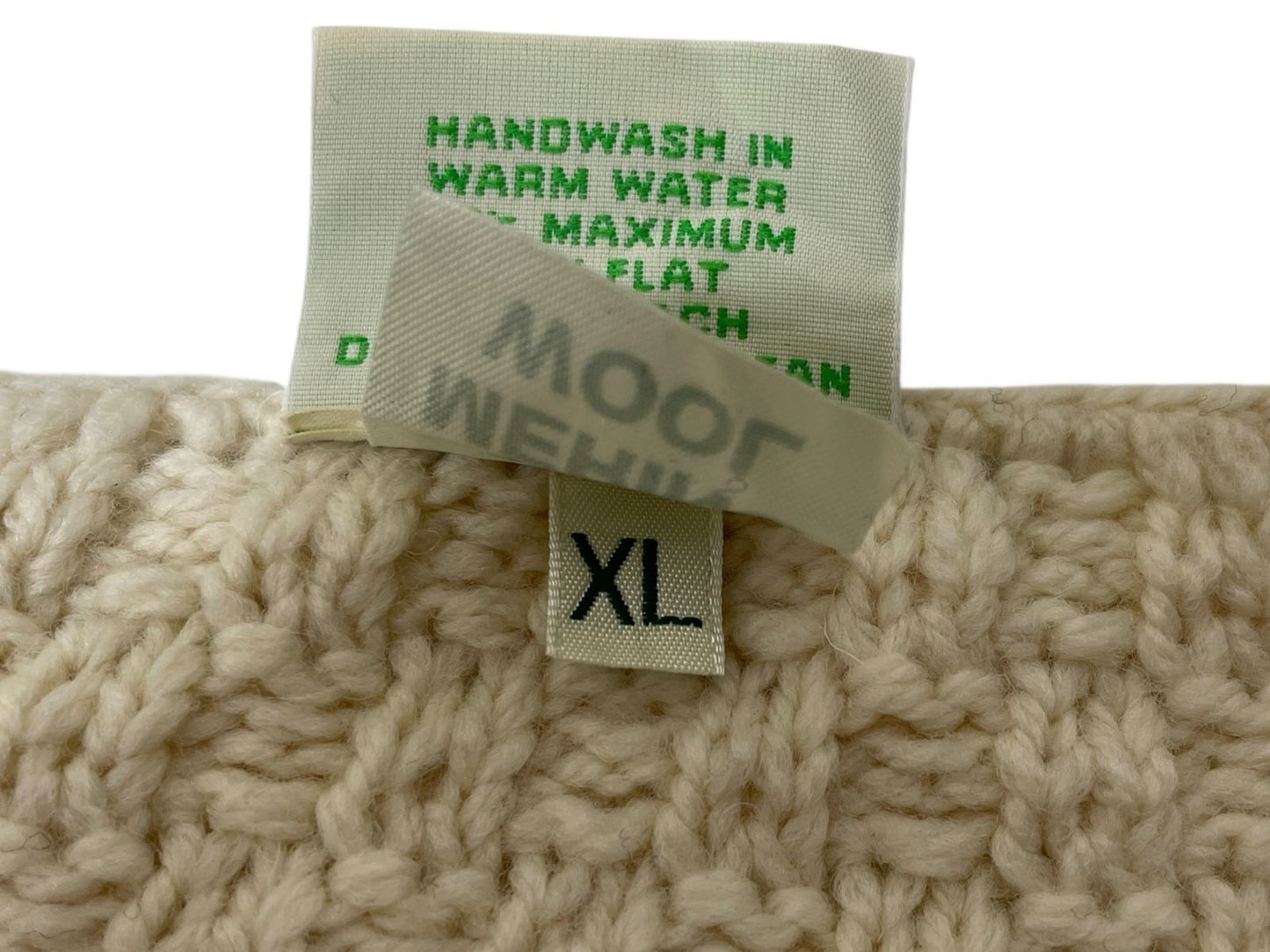 Aran Islands Knitwear Fisherman Cardigan Merino Wool XL Ireland 80s-90s