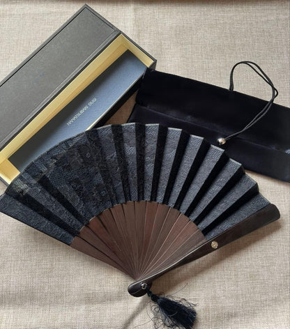 Shiseido Hanatsubaki Folding Fan Sensu w/ Case Box Novelty Unused Japan