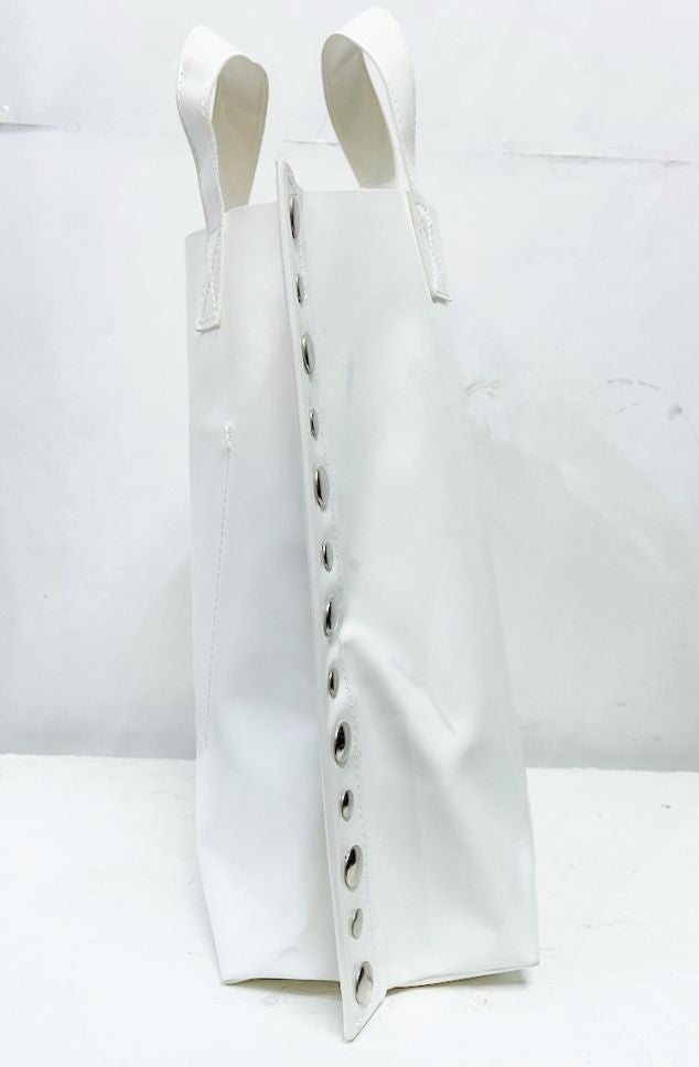 tricot COMME des GARCONS metal studs bag white medium PVC Used From Japan