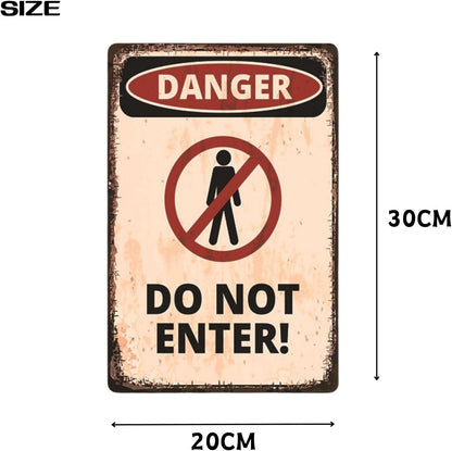 FrugeL Tinplate No Trespassing Sign, set of 2, perforated, security (H.V.k)