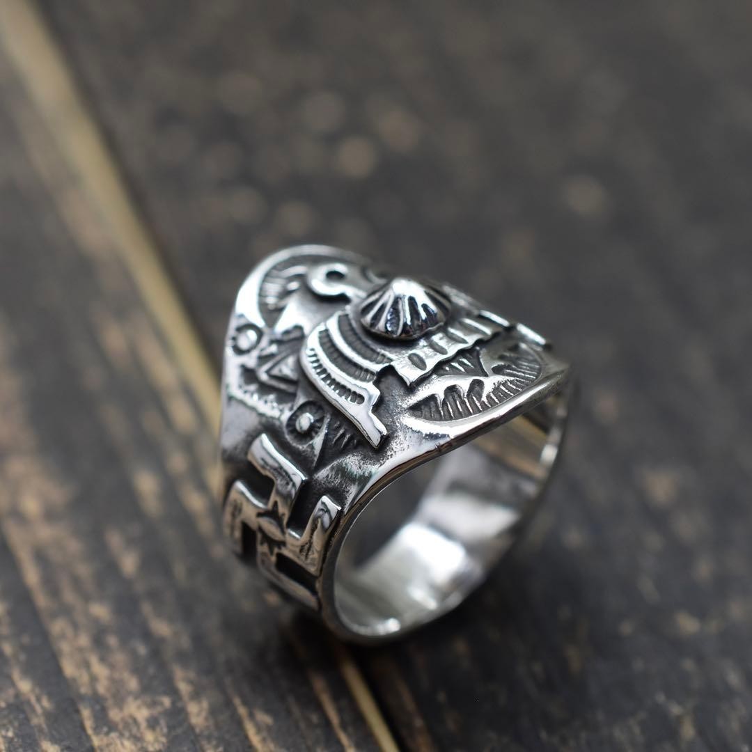 Silver 925 Thunderbird Ring, Indian Jewelry