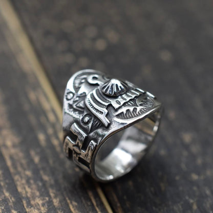Silver 925 Thunderbird Ring, Indian Jewelry