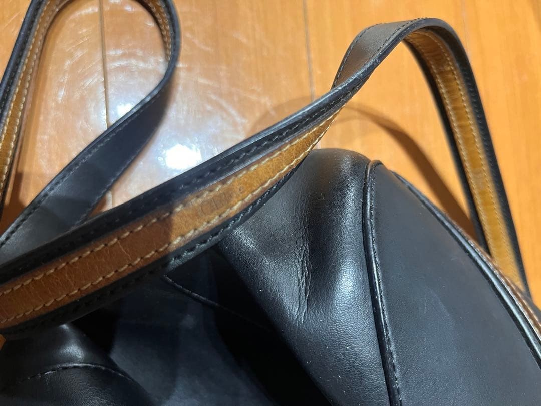Chloe Sam Mini Boston Leather Shoulder Bag Black 2way Strap Included W/Coin case