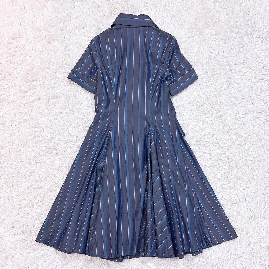 Vivienne Westwood RED LABEL Blue Stripe Shirt Dress Flare A-Line Size 2