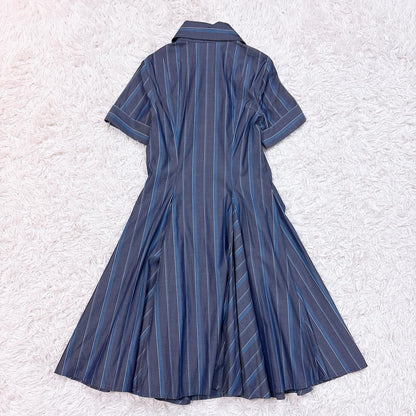 Vivienne Westwood RED LABEL Blue Stripe Shirt Dress Flare A-Line Size 2