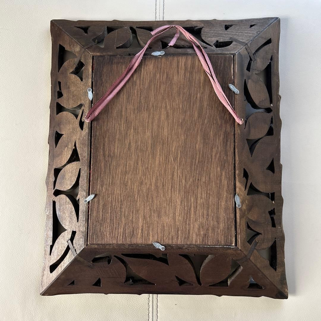 Wooden frame for photographs and paintings, used, Showa retro, rare.