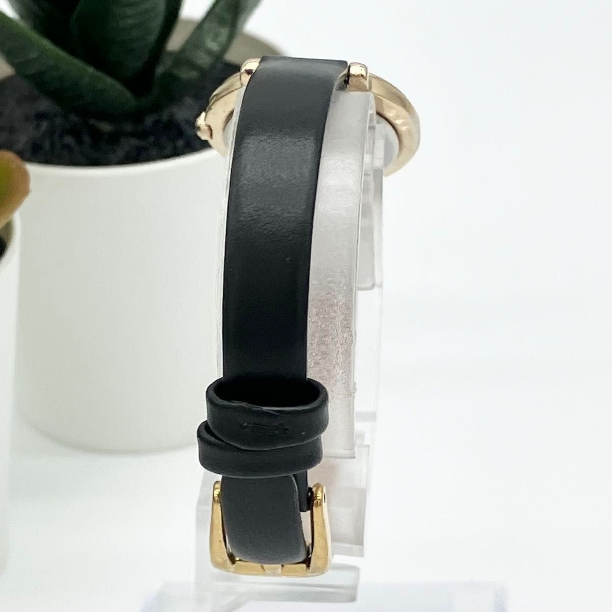 YvesSaintLaurent 277 Watch 25mm Blue Gold Black Vintage Rare Japan Limited