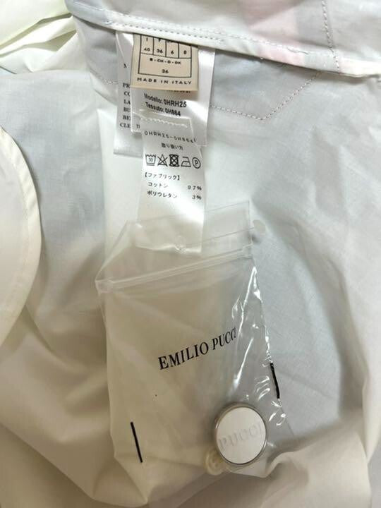 Emilio Pucci shirt dress Women's Size 40 Cotton White Long Sleeves Italy New