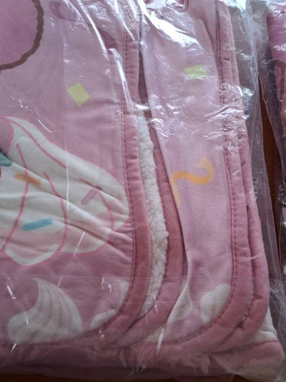 Sanrio My Melody Fluffy Blanket Pink Set of 2 Strawberries