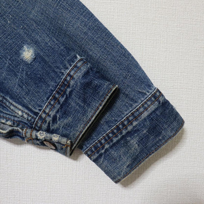 2000s EZRA FITCH Denim Jacket Distressed Turkey Made M