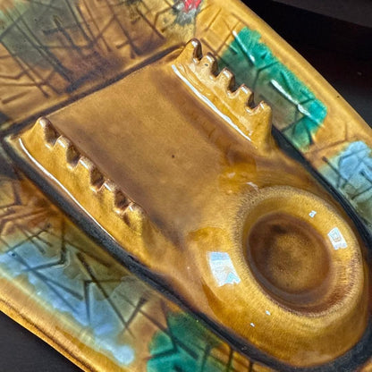 USA Vintage Mid Century Ashtray 60s 70s Ceramic Collectible Used