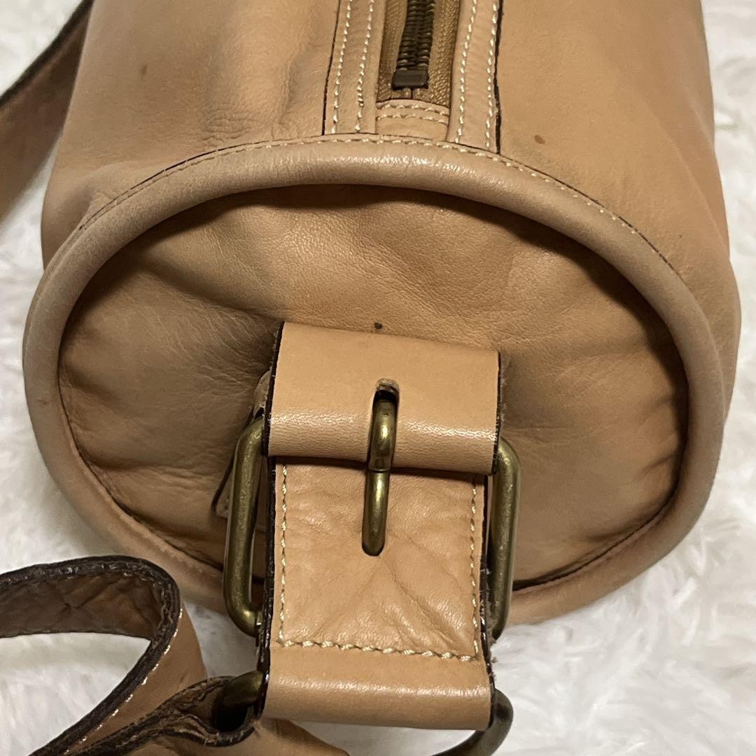 Rare Vivienne Westwood Vintage Leather Drum Handbag Cylinder Shape Camel Orb Log