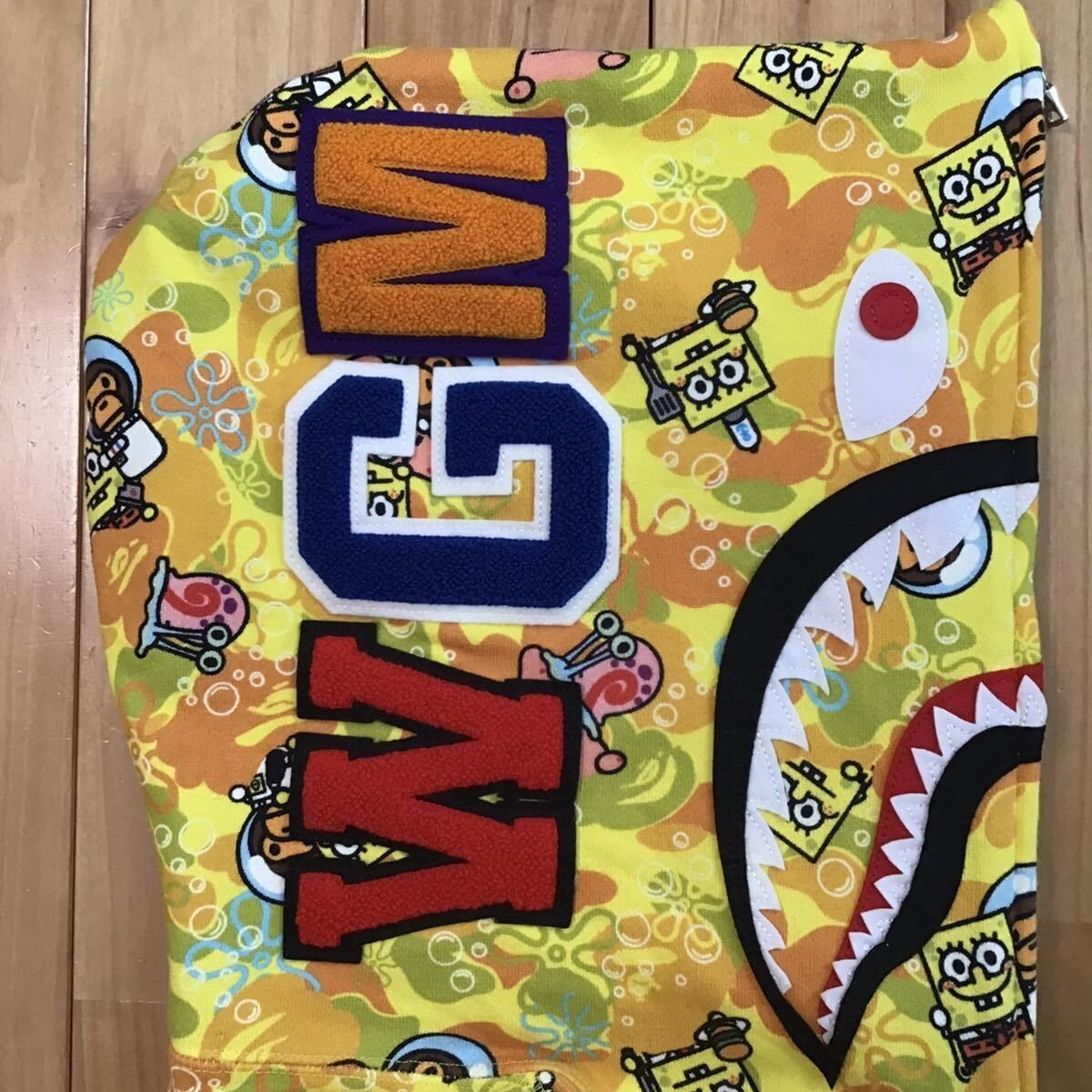 BAPE × Sponge Bob Milo shark full zip hoodie A Bathing Ape Size L Used