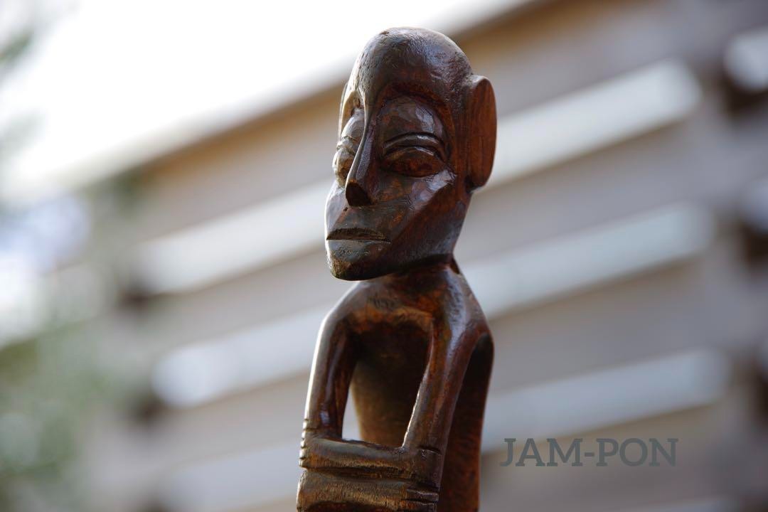 Indonesia/Wood Carving (Hand-Carved) Seated Figure/Ornament