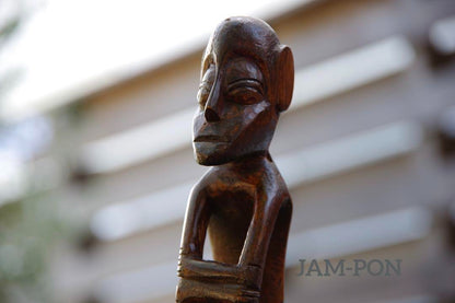 Indonesia/Wood Carving (Hand-Carved) Seated Figure/Ornament