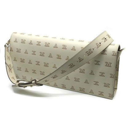 Max Mara Gram Monogram Leather 3-Way Shoulder Waist Bag Beige Women Authentic