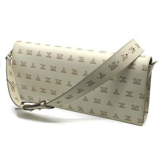 Max Mara Gram Monogram Leather 3-Way Shoulder Waist Bag Beige Women Authentic
