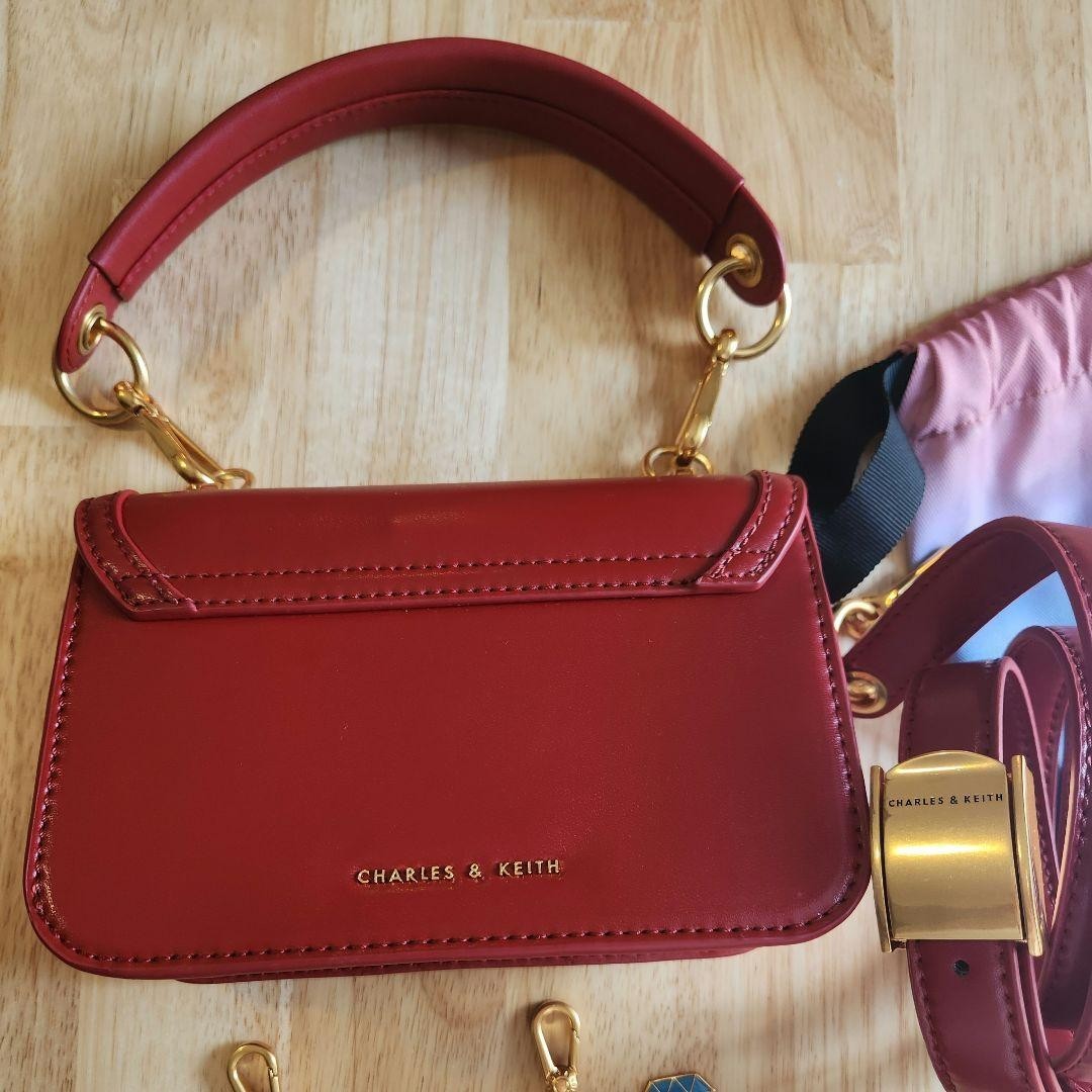 Charles & Keith Disney Zootopia Judy Hopps Red Leather Shoulder Bag