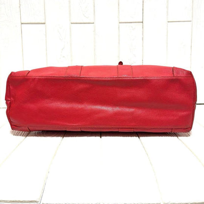 KENZO Vintage 90s Red Leather Tote Bag Large Handbag Shoulder Bag Japan Rare