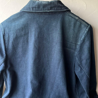 45rpm/45R Denim Coat Long Jacket Japan Made Vintage Dark Blue 3 Pockets Unisex