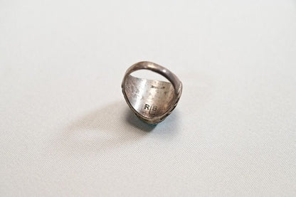 Robert & Bernice Leekya Zuni Sterling Silver Turquoise Ring Size 8