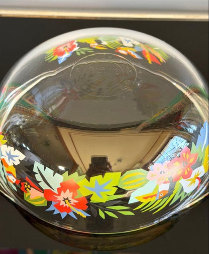 Retro Pop Glass Bowl Casserole with Lid Pyrex Floral Rare Vintage Collectible