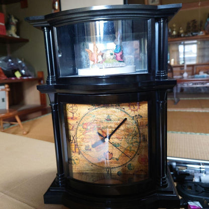 Key case / table clock [with music box / say yes] Showa retro antique.