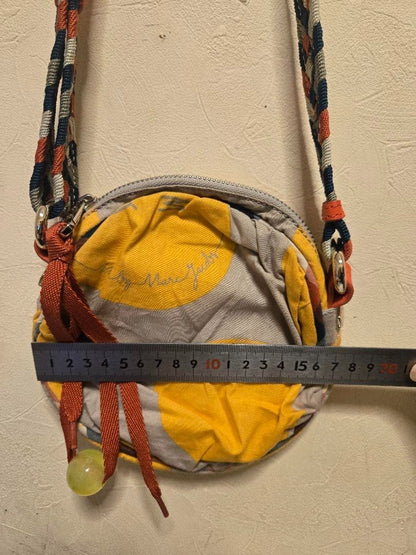 MARC BY MARC JACOBS Round Dot Shoulder Bag Yellow Beige Used Auth Excellent+ JPN