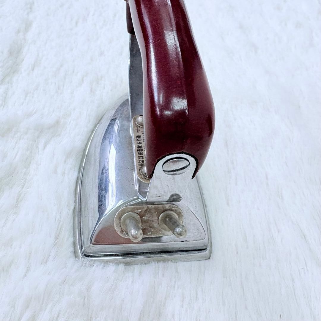Showa Retro Toshiba Midget Iron with Wooden Box - Antique Collection