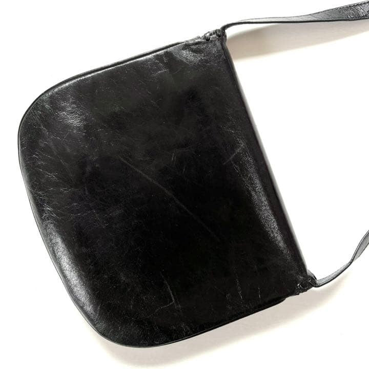 Yves Saint Laurent YSL Shoulder Bag Black Leather Tassel Fringe 26.5x22x11cm
