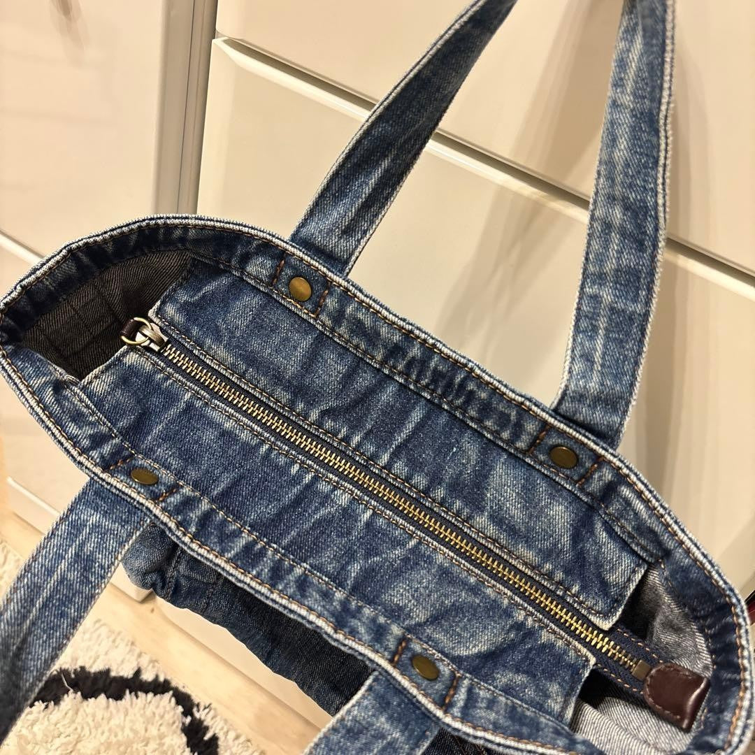 Ralph Lauren Women Polo Denim Tote Bag Embroidery Item Limited Edition VHTF