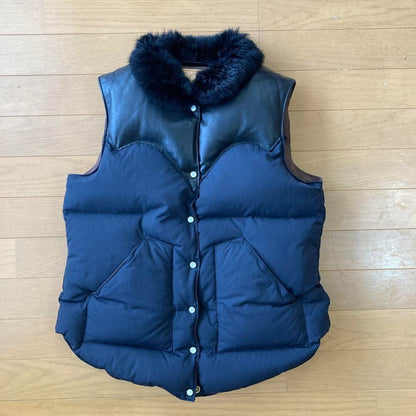 Rocky Mountain Featherbed Down Vest Black Nylon USED from Japan