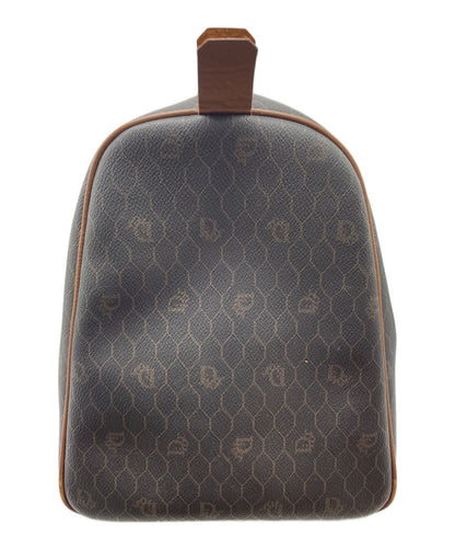 Dior Honeycomb Hand Bag Black Canvas Leather Vintage Authentic