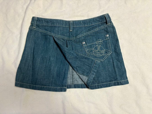 Vivienne Westwood Denim Skirt Vintage Rare Size M Blue Color