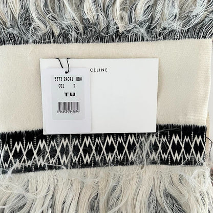 14Ss Celine Phoebe Period Stole Muffler Fringe