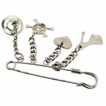 VIVIENNE WESTWOOD Silver Orb Safety Pin Brooch Rare Designer Charm